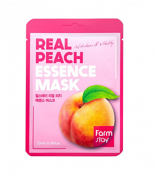 FarmStay Маска для лица тканевая с экстрактом персика Real Peach Essence Mask - фото и картинки