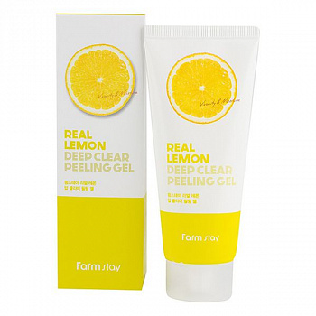 FarmStay Пилинг-гель с экстрактом лимона Real Lemon Deep Clear Peeling Gel, 100 мл - фото и картинки