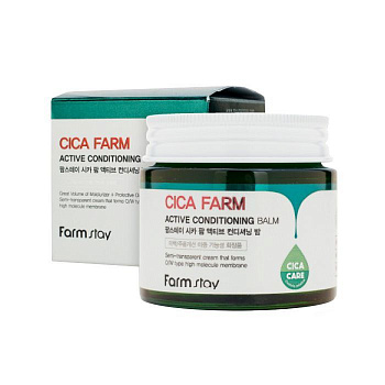 Farmstay Восстанавливающий крем-бальзам для лица с центеллой азиатской Cica Farm Active Conditioning Balm, 80 г. - фото и картинки