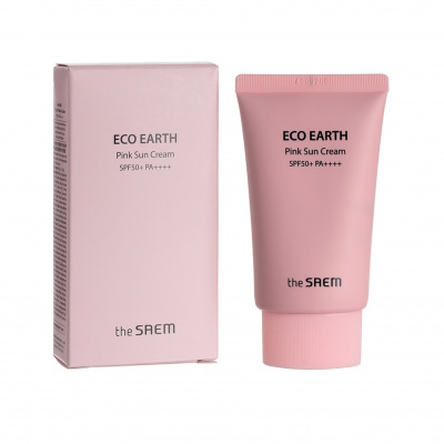 THE SAEM Солнцезащитный крем Eco Earth Pink Sun Cream EX, 50 мл