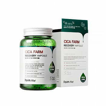 FarmStay Ампульная сыворотка для лица с центеллой азиатской Cica Farm Recovery Ampoule, 250 мл - фото и картинки