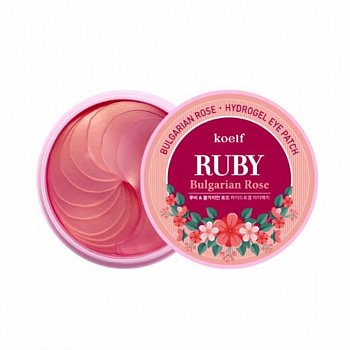 Koelf Гидрогелевые патчи для кожи вокруг глаз с рубиновой пудрой Ruby & Bulgarian Rose Eye Patch - фото и картинки