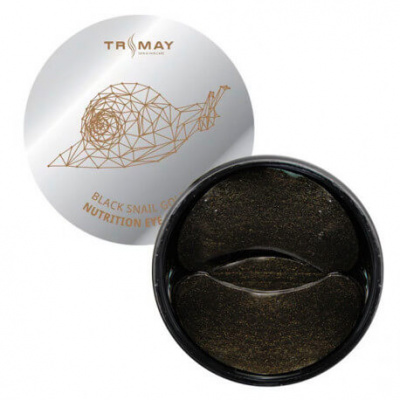 TRIMAY Питательные патчи с муцином чёрной улитки Black Snail Gold Nutrition Eye Patch, 90 шт