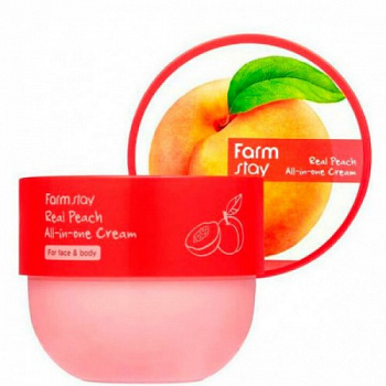 FarmStay Крем для лица и тела с экстрактом персика Real Peach All-in-one Cream, 300 мл - фото и картинки