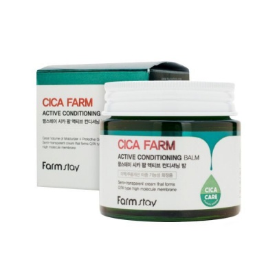 Farmstay Восстанавливающий крем-бальзам для лица с центеллой азиатской Cica Farm Active Conditioning Balm, 80 г.