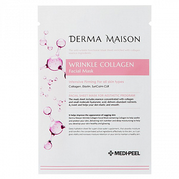 MEDI-PEEL Антивозрастная ампульная маска Derma Maison Wrinkle Collagen Facial Mask, 23 мл - фото и картинки