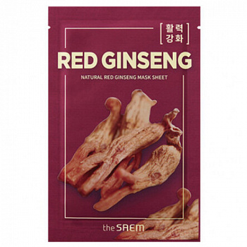 The SAEM тканевая маска для лица с экстрактом женьшеня (NEW) Natural REd Ginseng Mask Sheet - фото и картинки