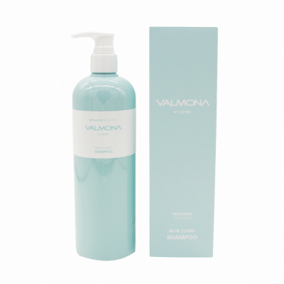 VALMONA Восстанавливающий увлажняющий шампунь для волос Recharge Solution Blue Clinic Shampoo, 480 мл