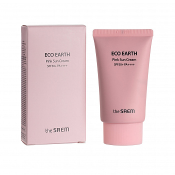THE SAEM Солнцезащитный крем Eco Earth Pink Sun Cream EX, 50 мл - фото и картинки