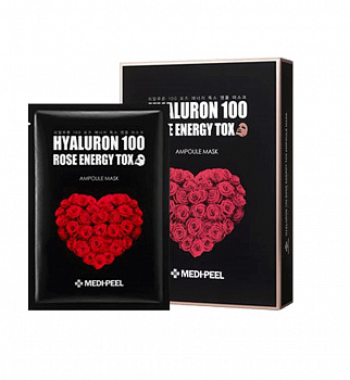 MEDI-PEEL Маска детокс с экстрактом розы и гиалуроновой кислотой Hyaluron 100 Rose Energy Tox, 25 г - фото и картинки